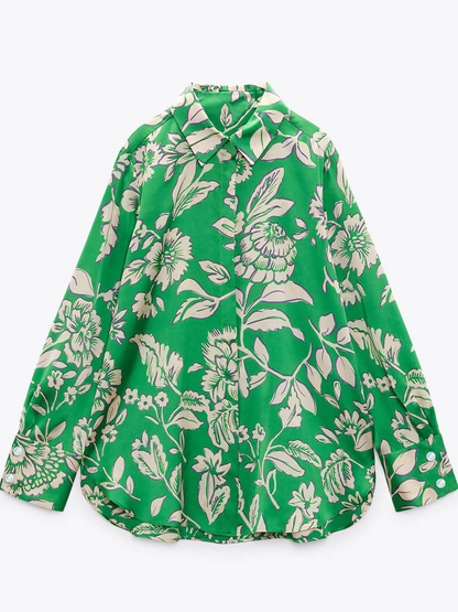 [A2] EMERALD DRIFT ROYAL CREPE SHIRT
