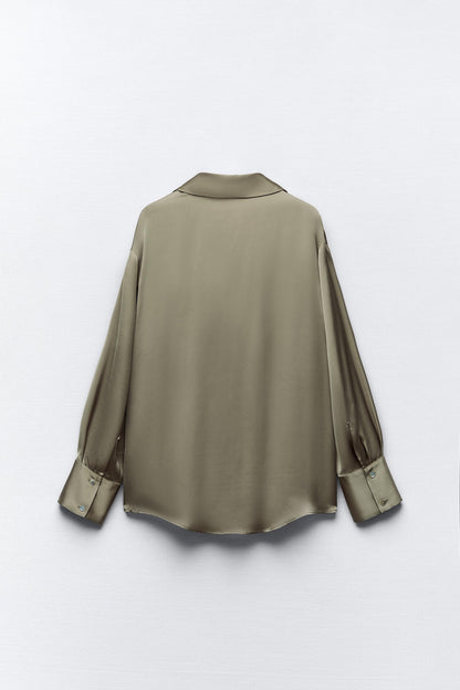 [B8] OVERSIZED SATIN SHIRT