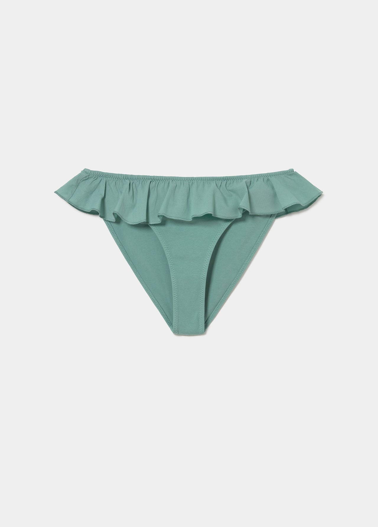 Asymmetrical bikini with ruffle