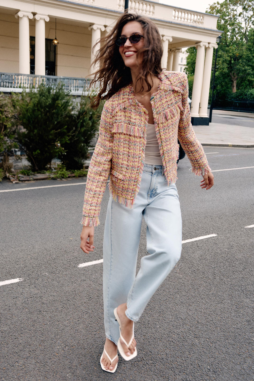 TEXTURED FRINGED BLAZER