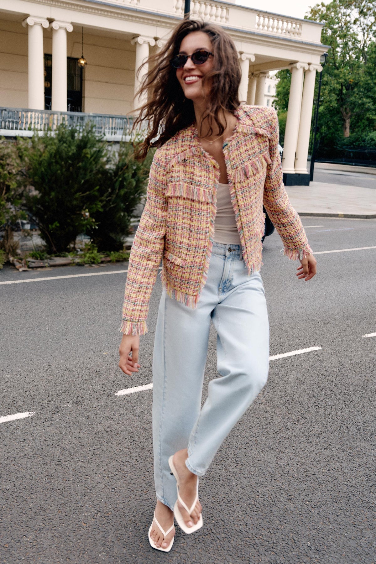 TEXTURED FRINGED BLAZER