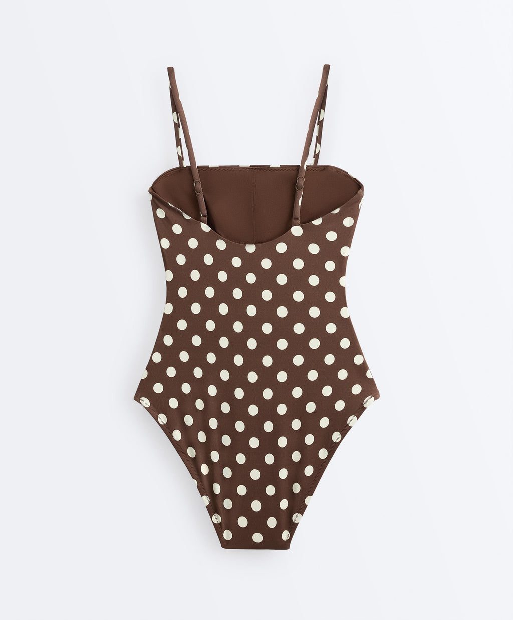 Polka-Dot Piqué Bandeau One-Piece Swimsuit, view 4 of 4