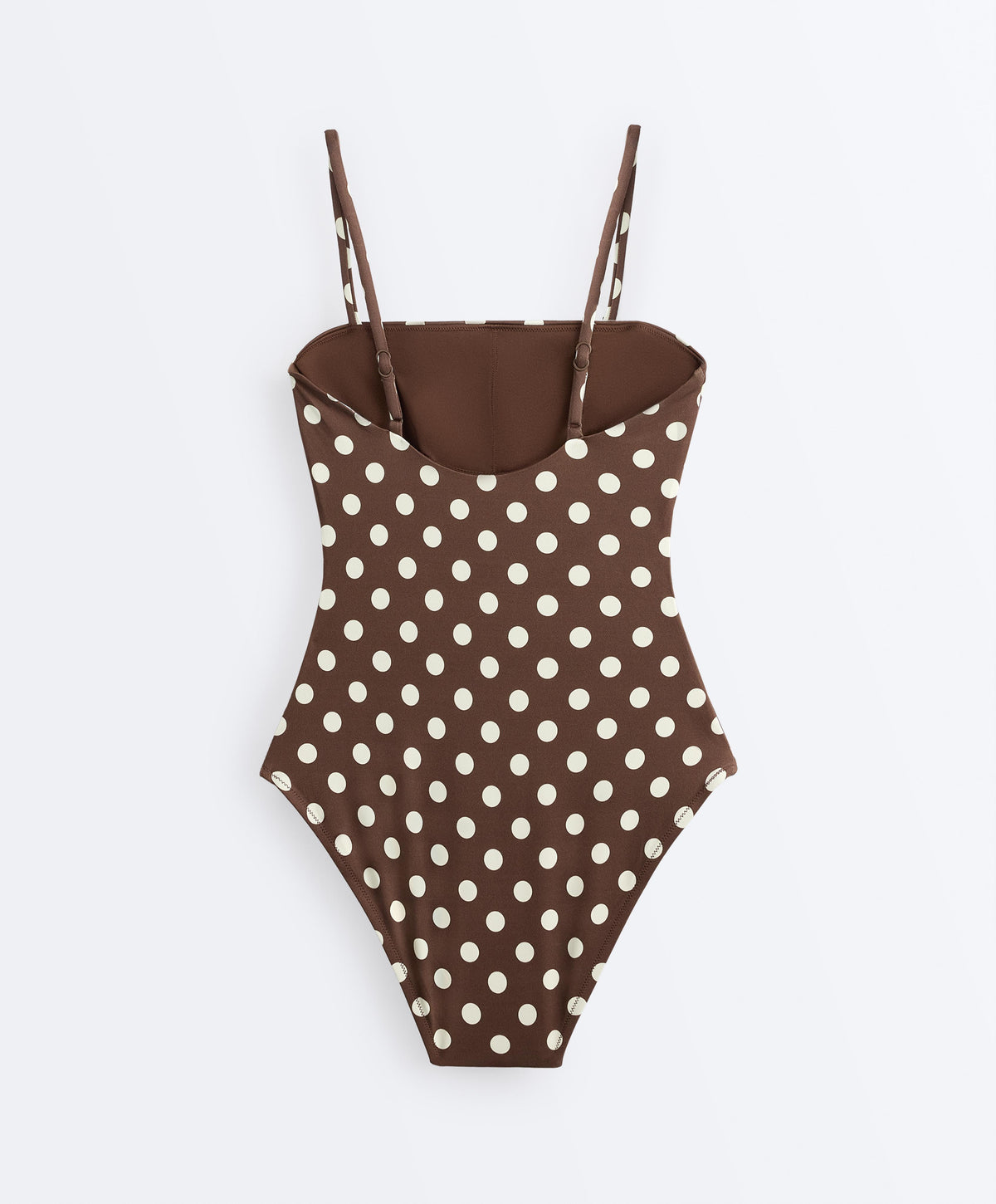 Polka-Dot Piqué Bandeau One-Piece Swimsuit, view 4 of 4
