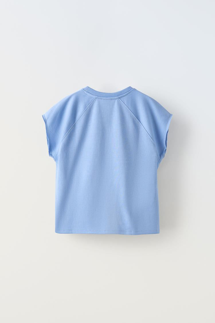 COTTON T-SHIRT WITH RAGLAN SLEEVES AND A CREW NECK