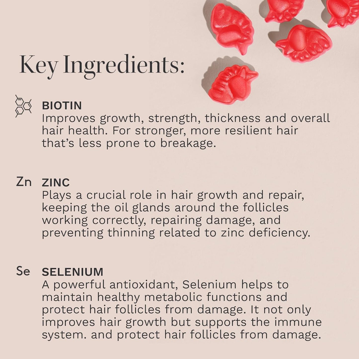 HAIR BURST Vegan Biotin Gummies for Hair Growth, Skin and Nails