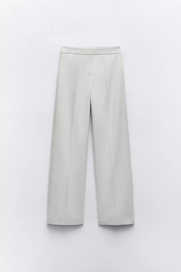 [X2] High-waisted straight-cut trousers