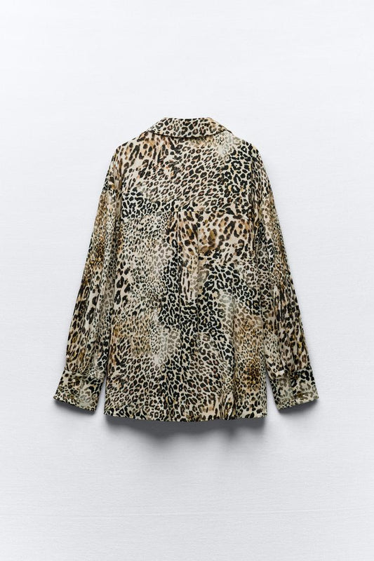 [A4] ANIMAL LEOPARD PRINT SHIRT