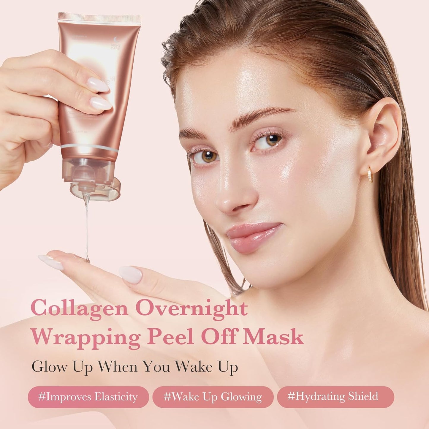 MEDICUBE COLLAGEN NIGHT WRAPPING MASK – MASQUE PEEL-OFF NUIT AU COLLAGÈNE – FERMETÉ & HYDRATATION – 75 ML