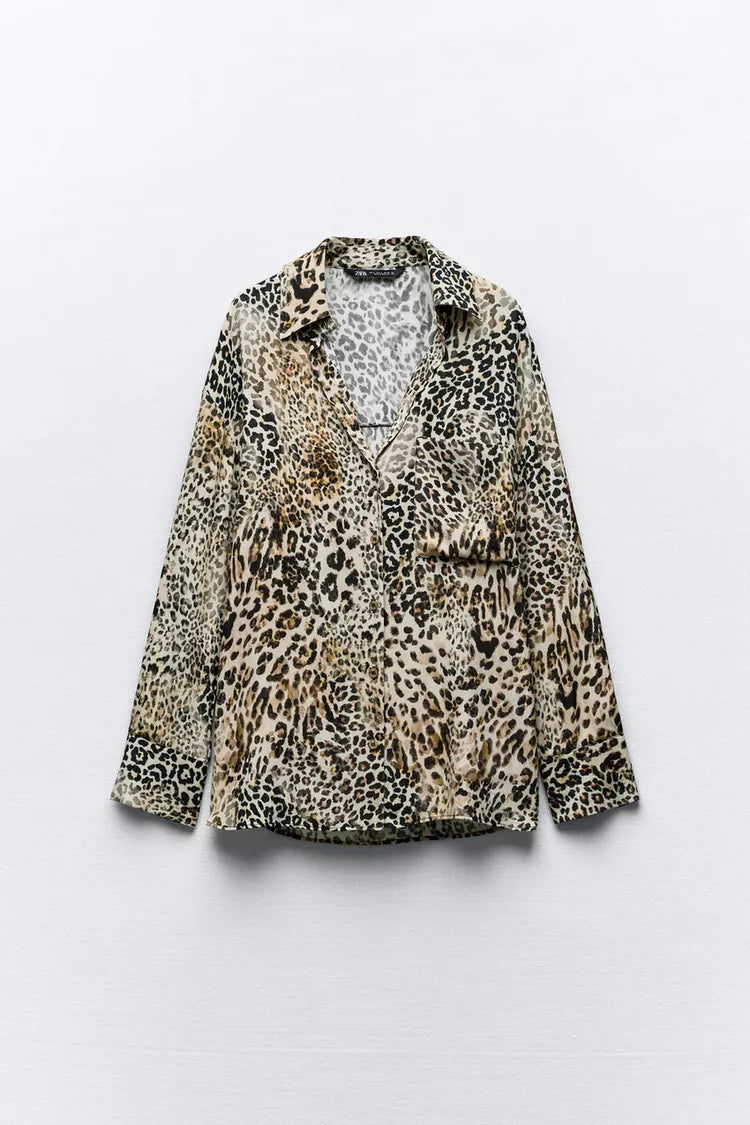[A4] ANIMAL LEOPARD PRINT SHIRT