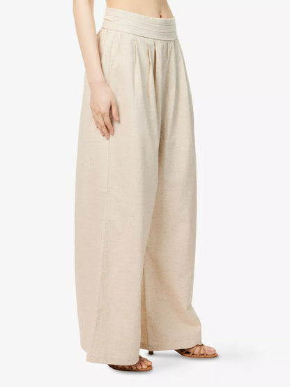 Milo Pleated Cotton and Linen Trousers