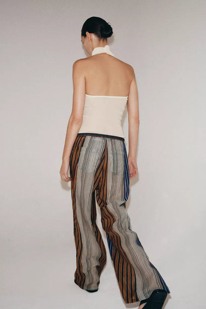 STRIPED PYJAMA STYLE TROUSERS – ZW COLLECTION
