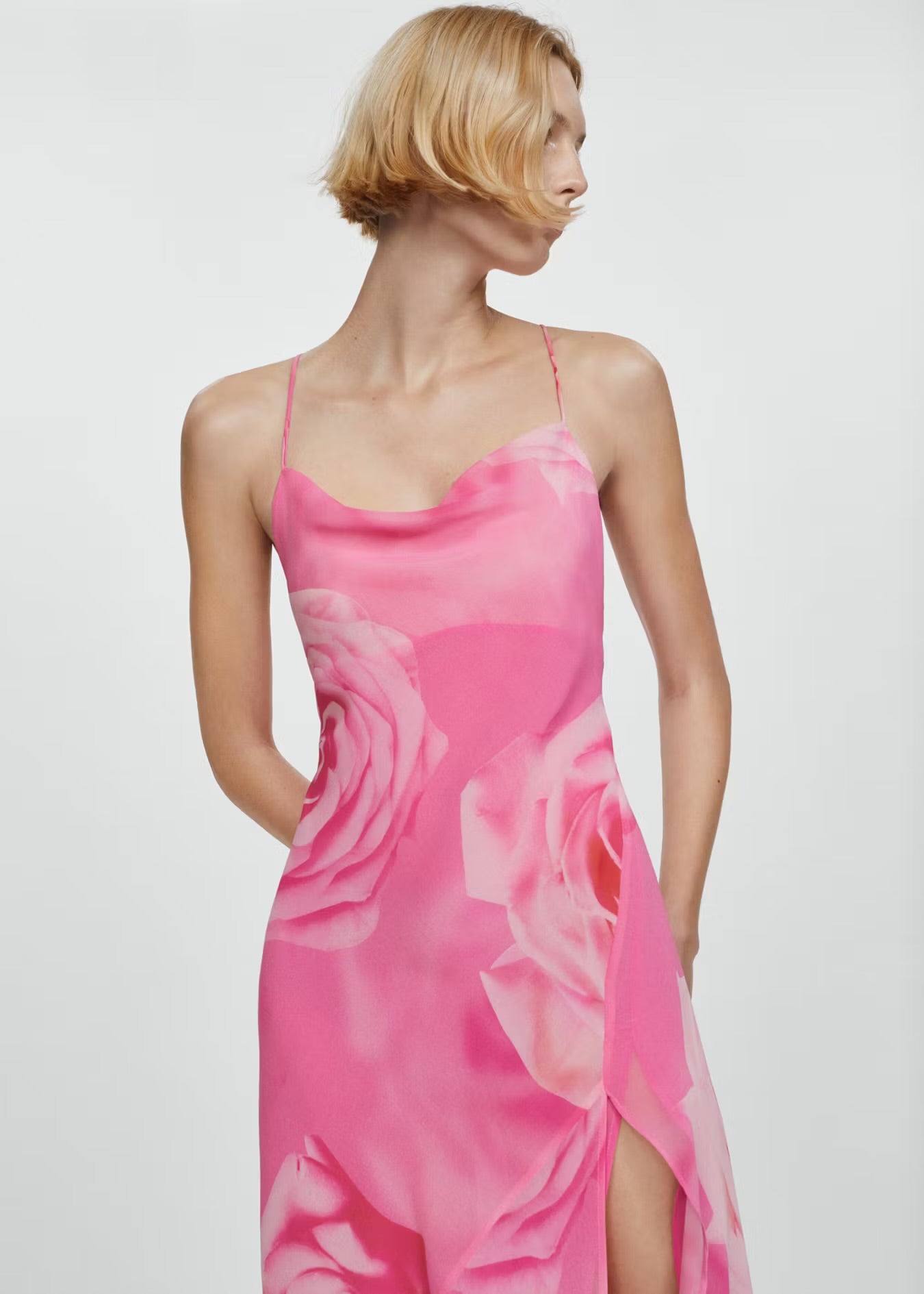 FLORAL DRESS WITH SLIT