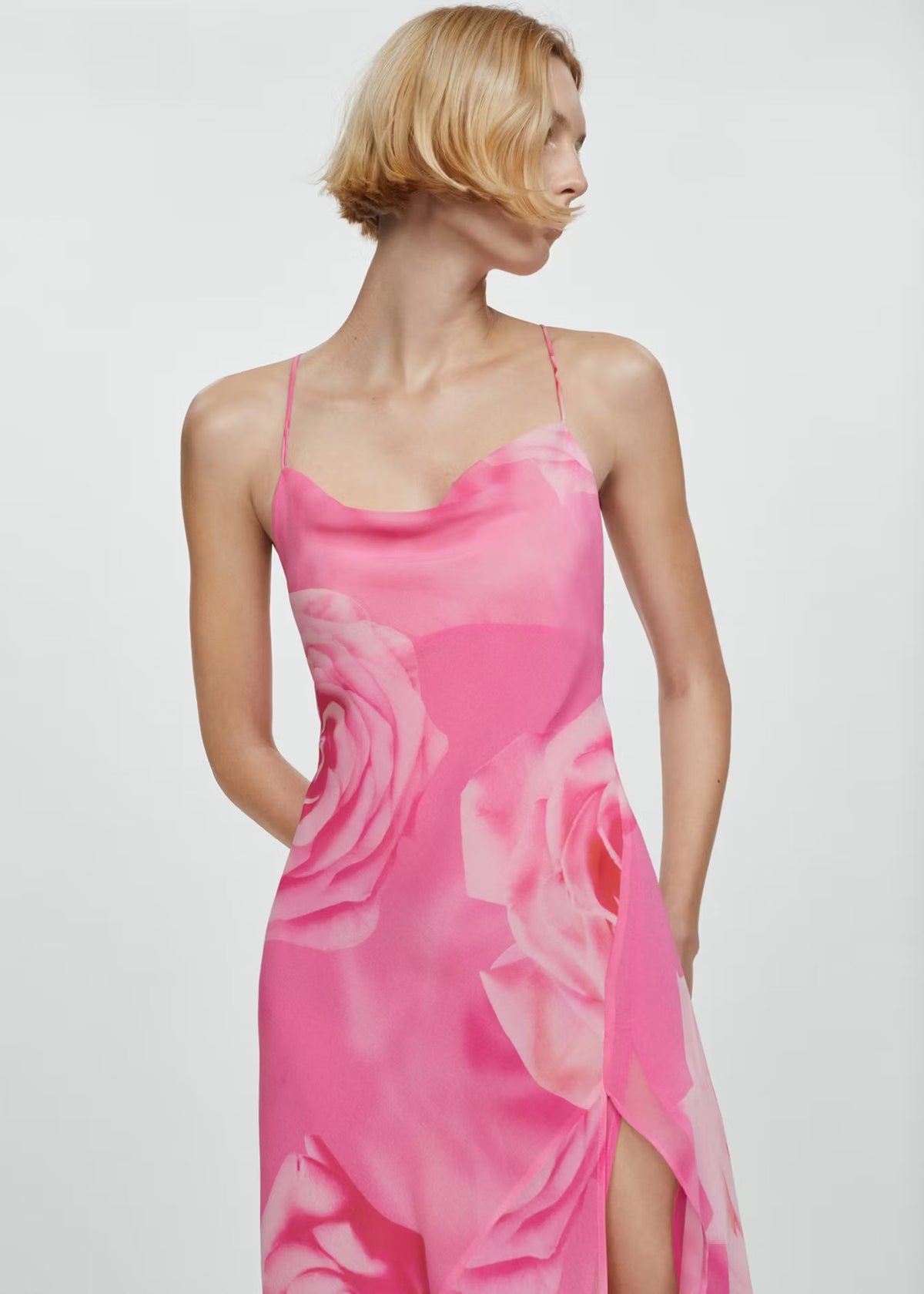 [B5] FLORAL DRESS WITH SLIT