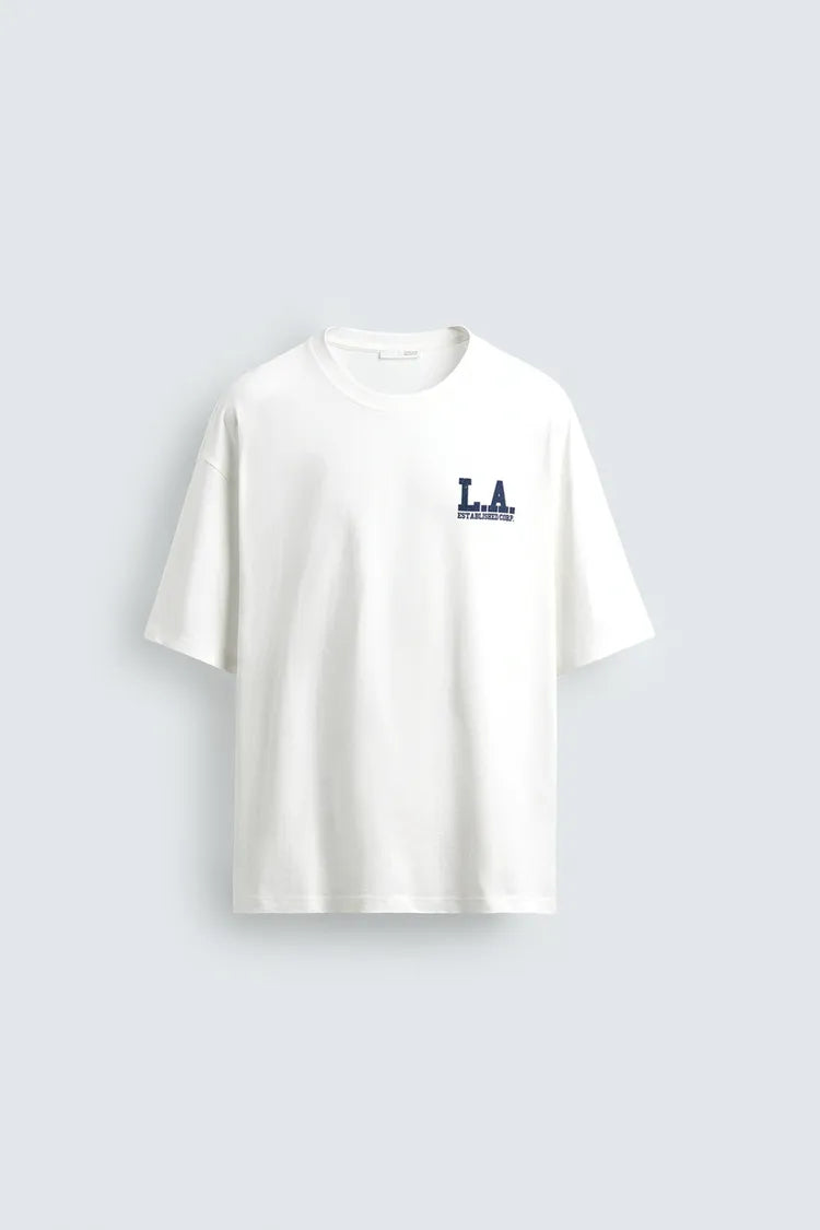 [X2] RELAXED FIT WASHED PRINT T-SHIRT