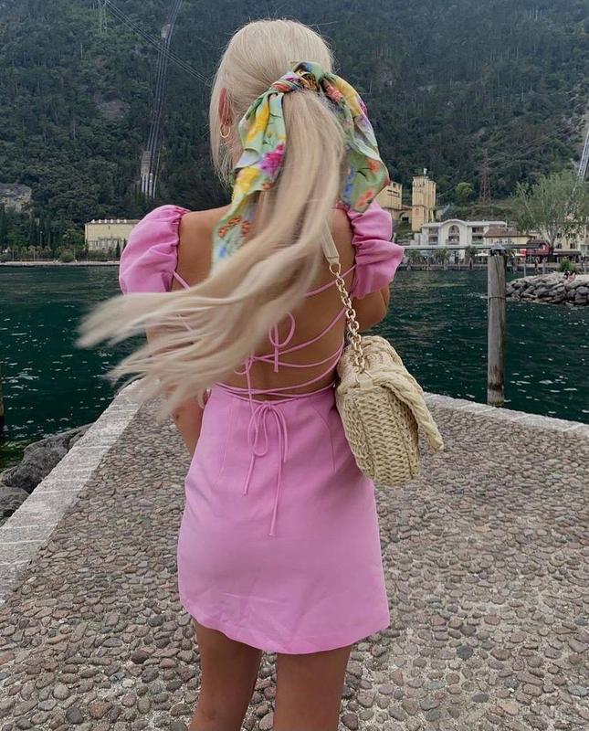 PUFF SLEEVE BACKLESS MINI DRESS | ROSE