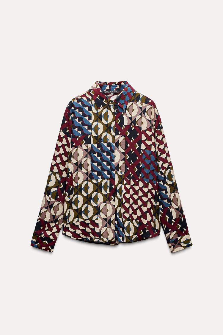 [A8] GEOMETRIC PRINT SHIRT