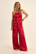 [E1] BOW DETAIL CAMI AND TROUSER PAJAMA SET