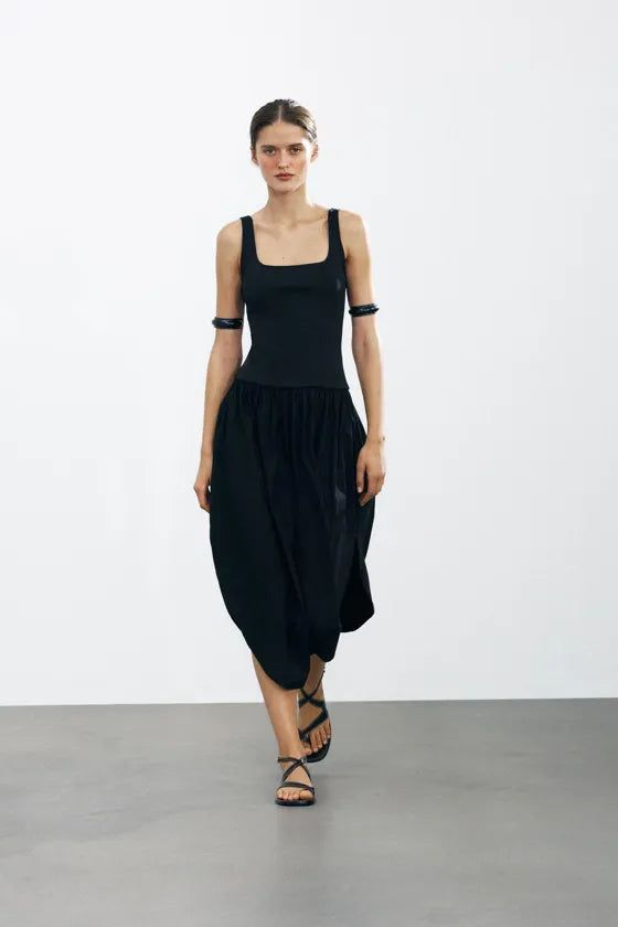 BALLOON MIDI DRESS