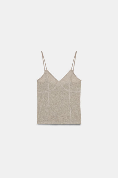 Cotton blend strappy top