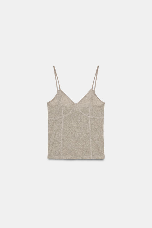 Cotton blend strappy top