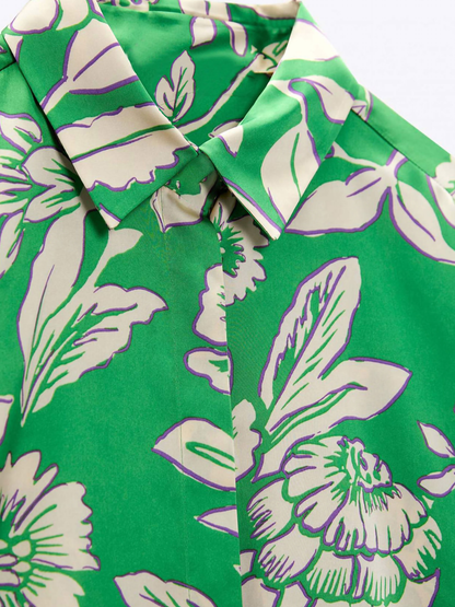 [A2] EMERALD DRIFT ROYAL CREPE SHIRT