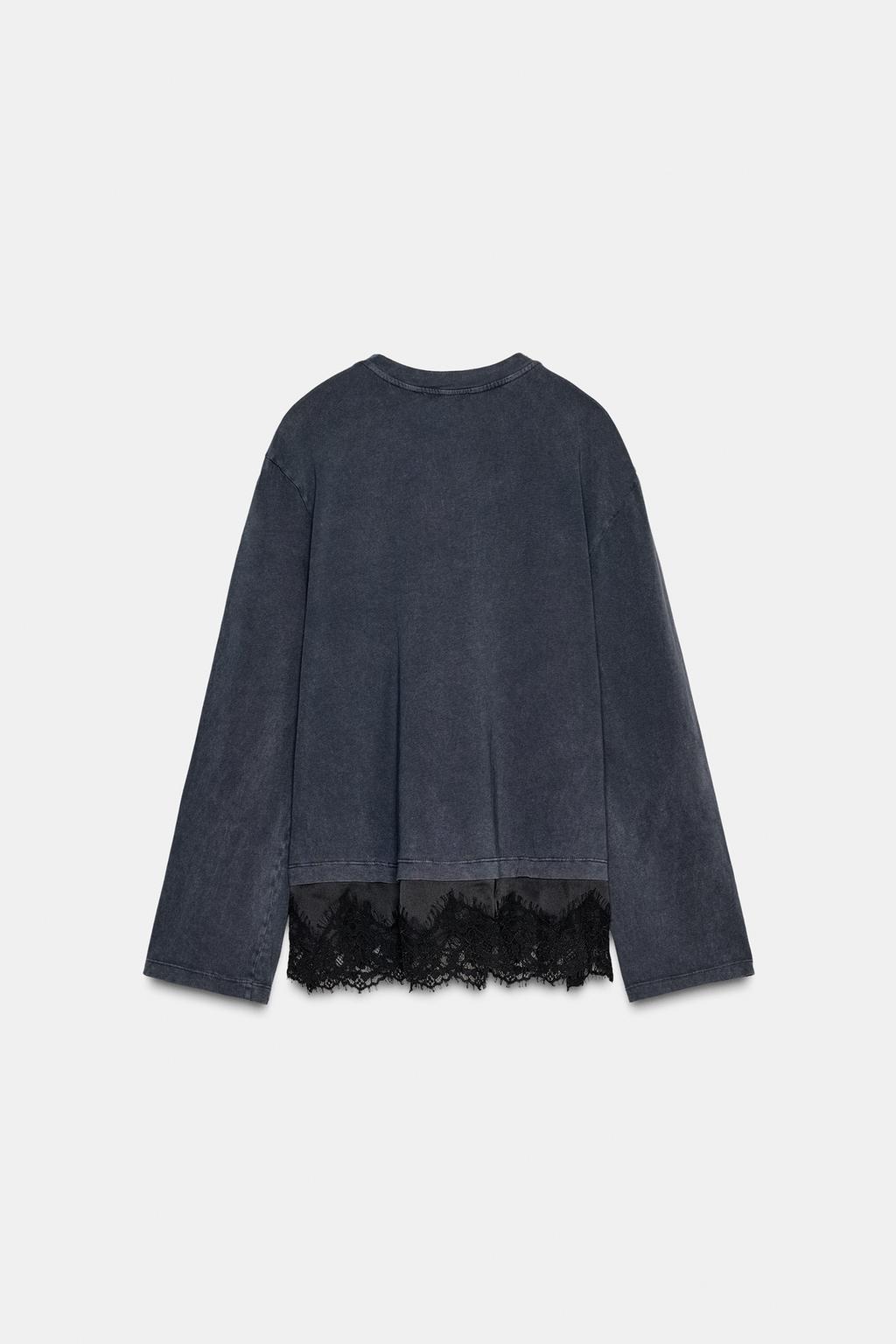 Lace-Trim Combination T-Shirt