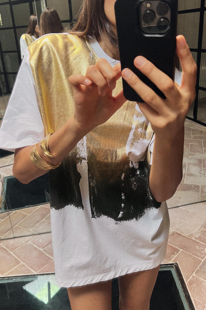 [D1] Metallic T-shirt
