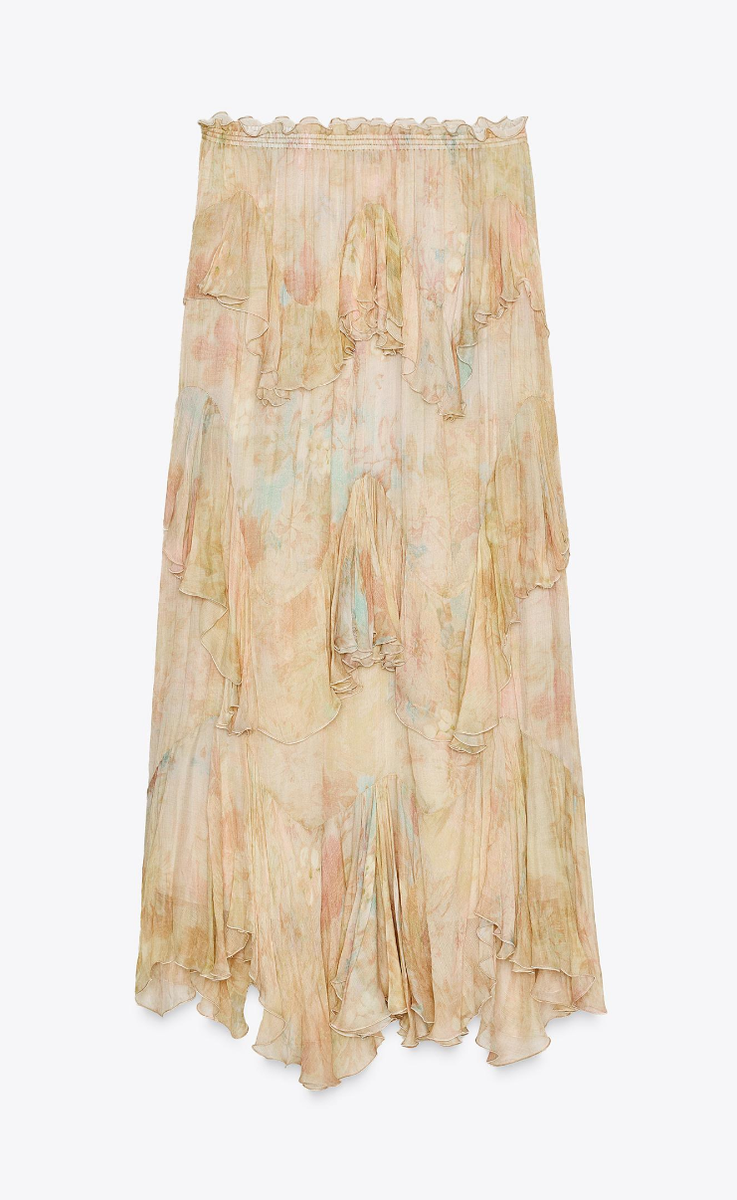 ZW COLLECTION PRINTED RUFFLE SKIRT