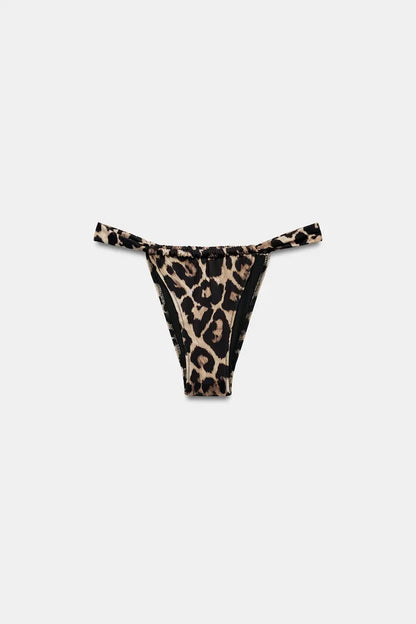 ANIMAL PRINT HALTER BIKINI SET
