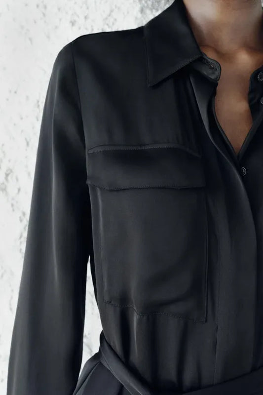 Robe-chemise en satin — ZW COLLECTION