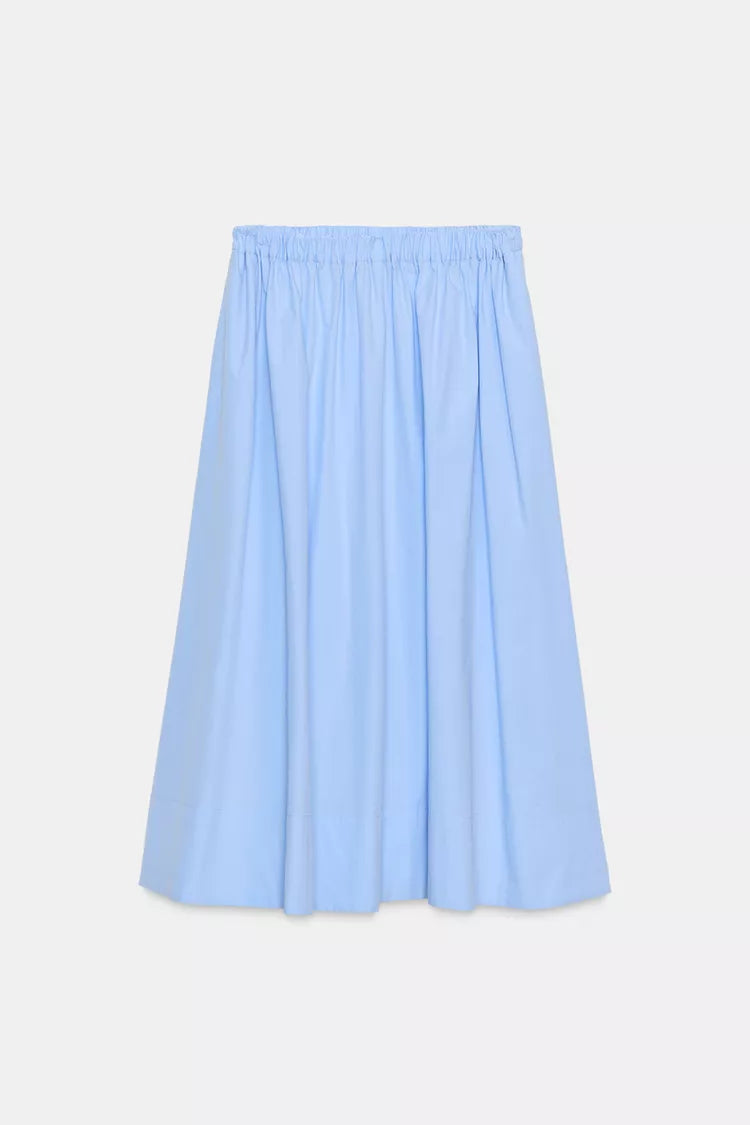 [A7] POPLIN MIDI SKIRT