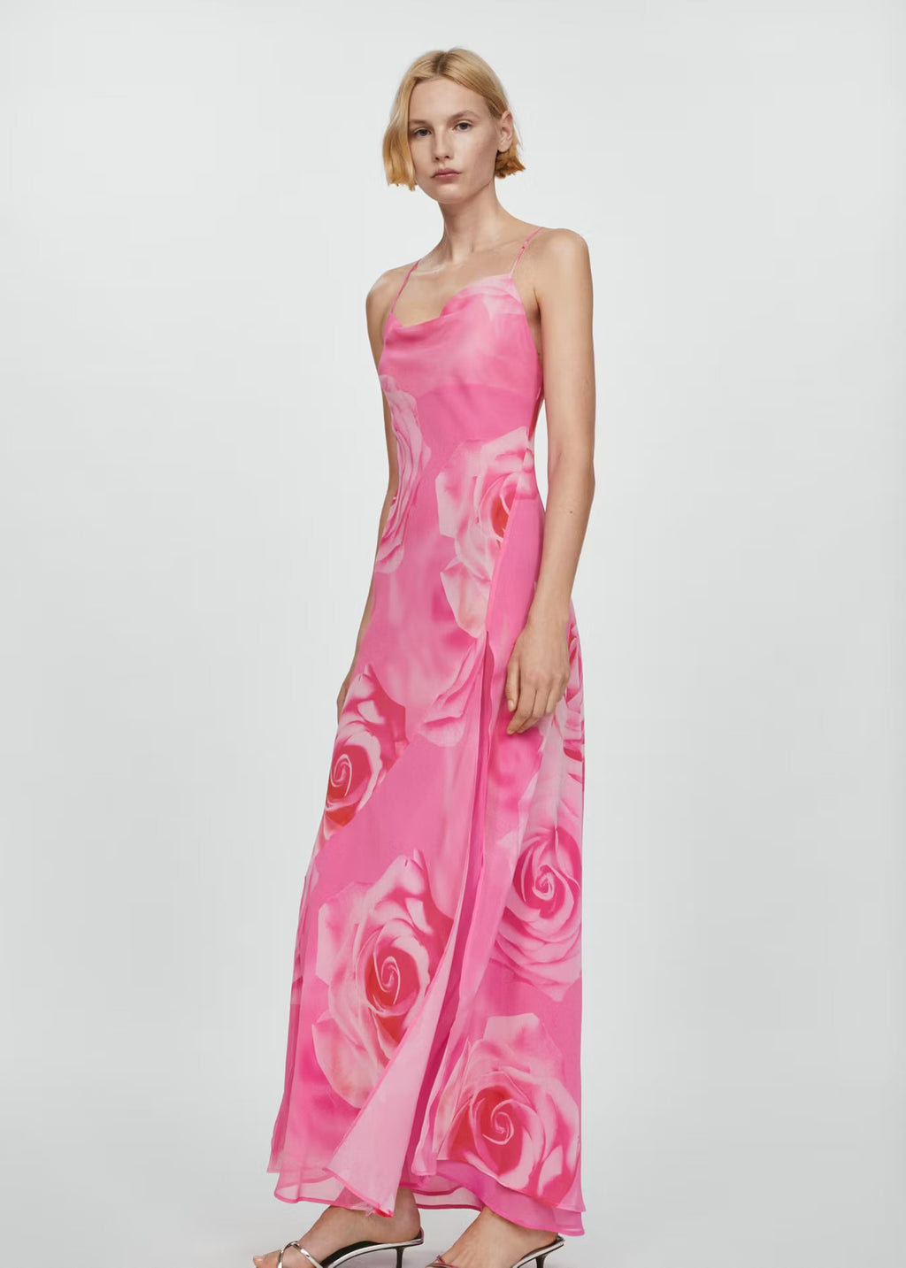 [B5] FLORAL DRESS WITH SLIT