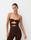 [X2] STRAPLESS JUMPSUIT FEATURING RHINESTONE HEART DETAILS CUT-OUTS