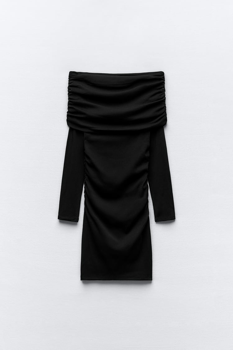MINI DRESS DRAPED MULTIPOSITION COLLAR