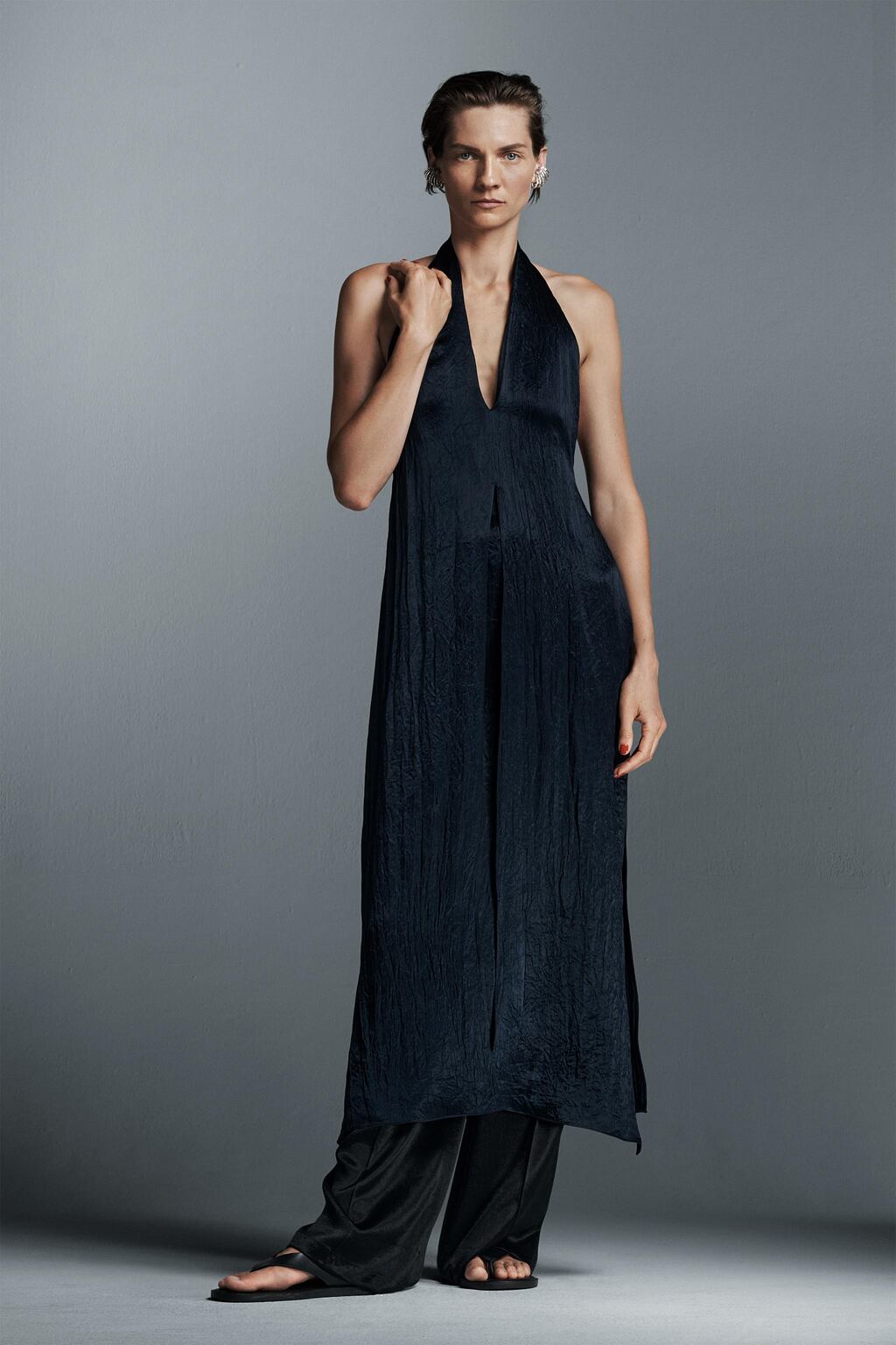 ROBE LONGUE NECKHOLDER BLEU MARINE