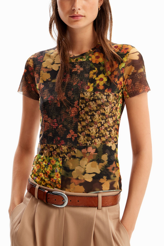 PATCHWORK TULLE T-SHIRT