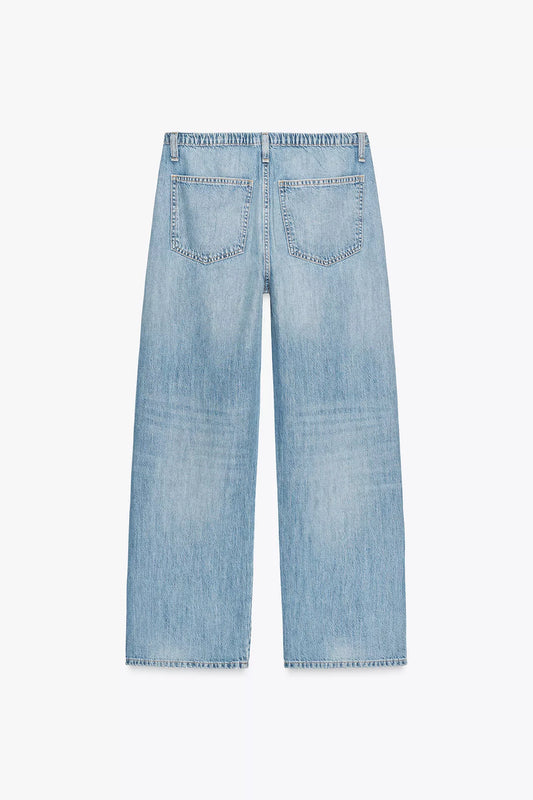 PANTALON FLUIDE DENIM TRF CORDON