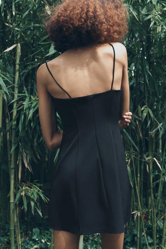 Black strappy mini dress