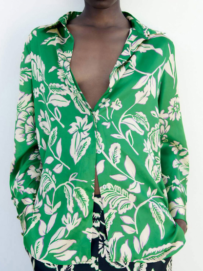 [A2] EMERALD DRIFT ROYAL CREPE SHIRT