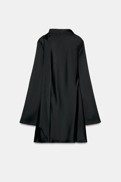SATIN EFFET SCARF DRESS