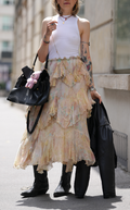 ZW COLLECTION PRINTED RUFFLE SKIRT