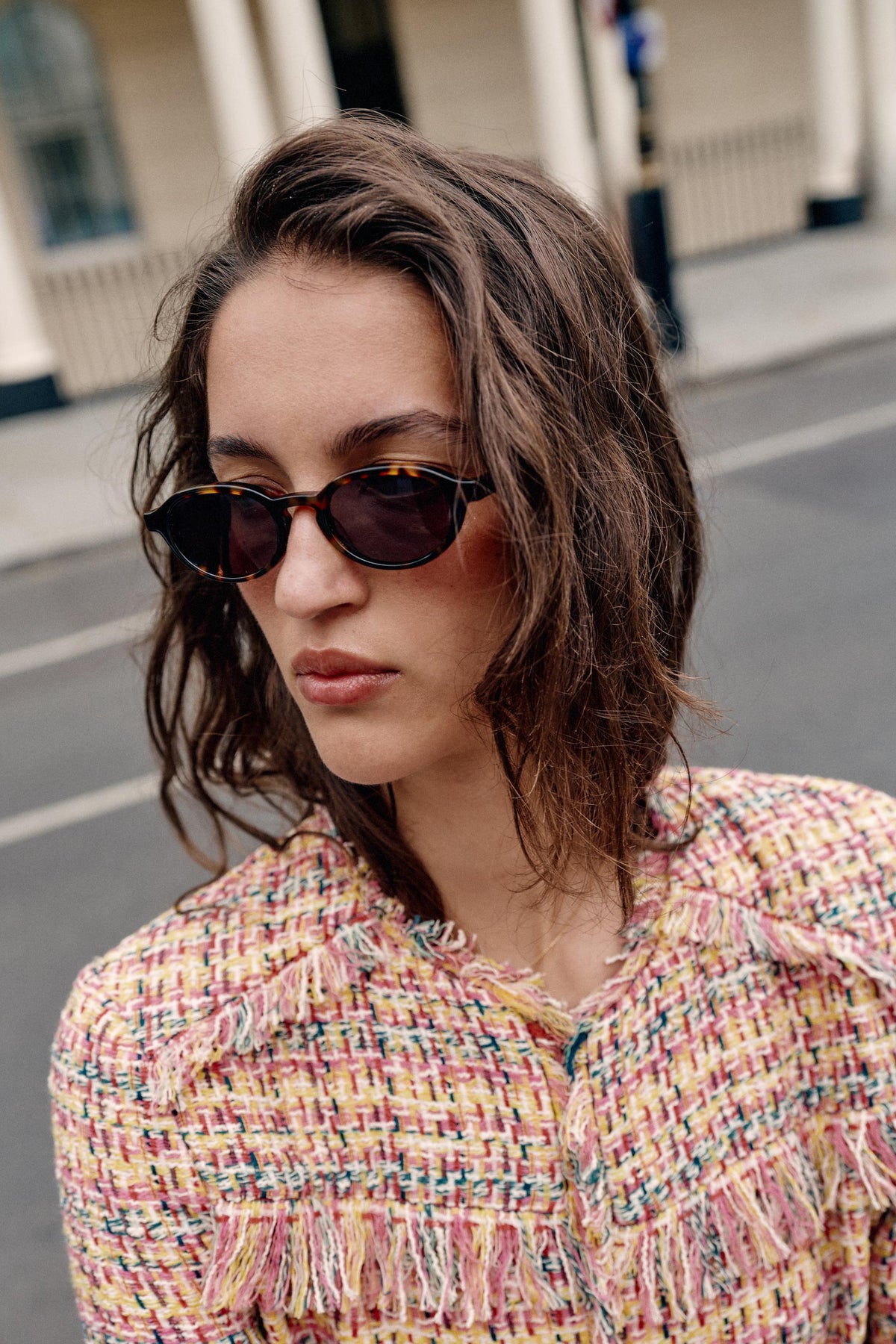 TEXTURED FRINGED BLAZER