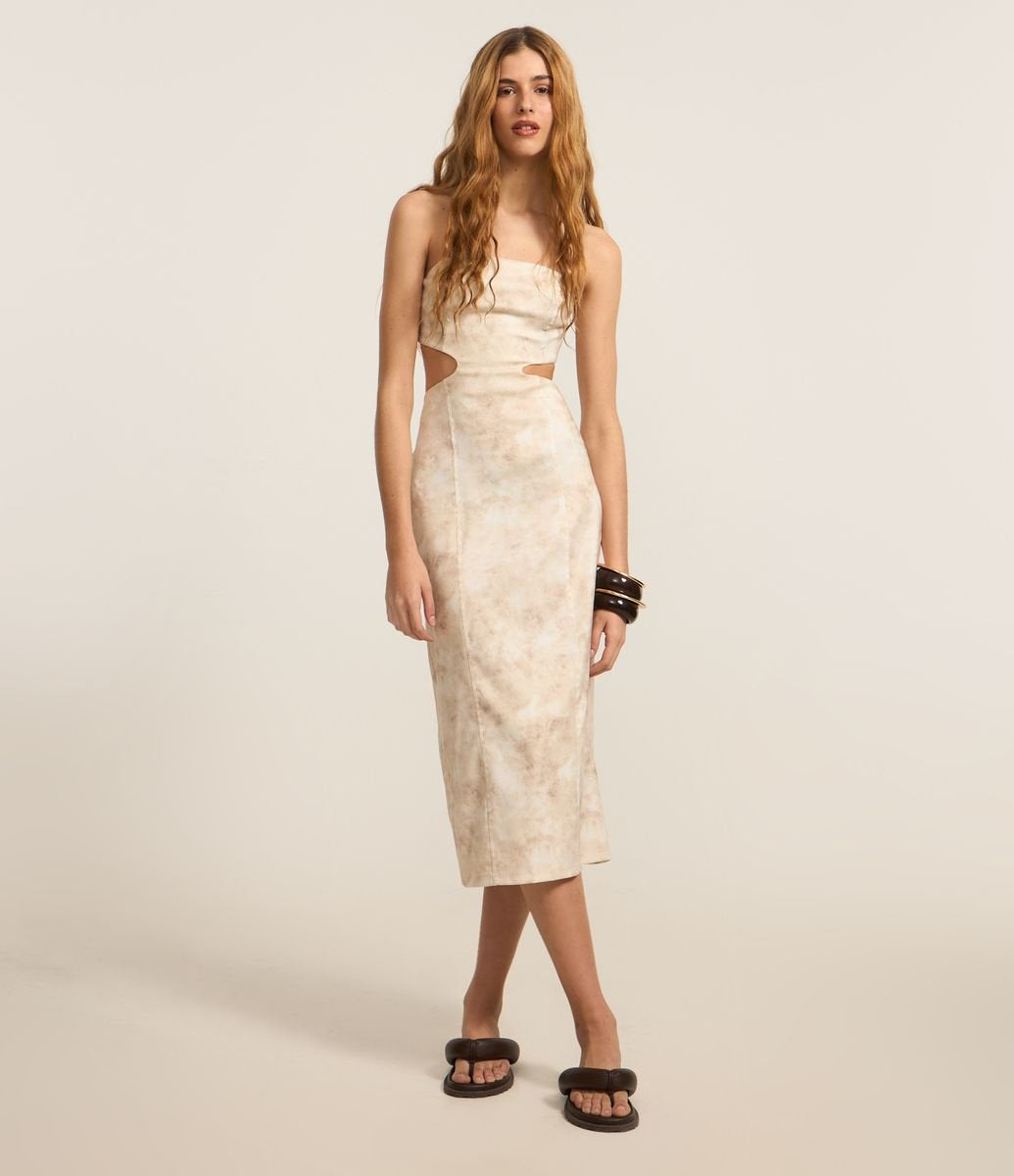 [A5] MIDI STRAPLESS DRESS