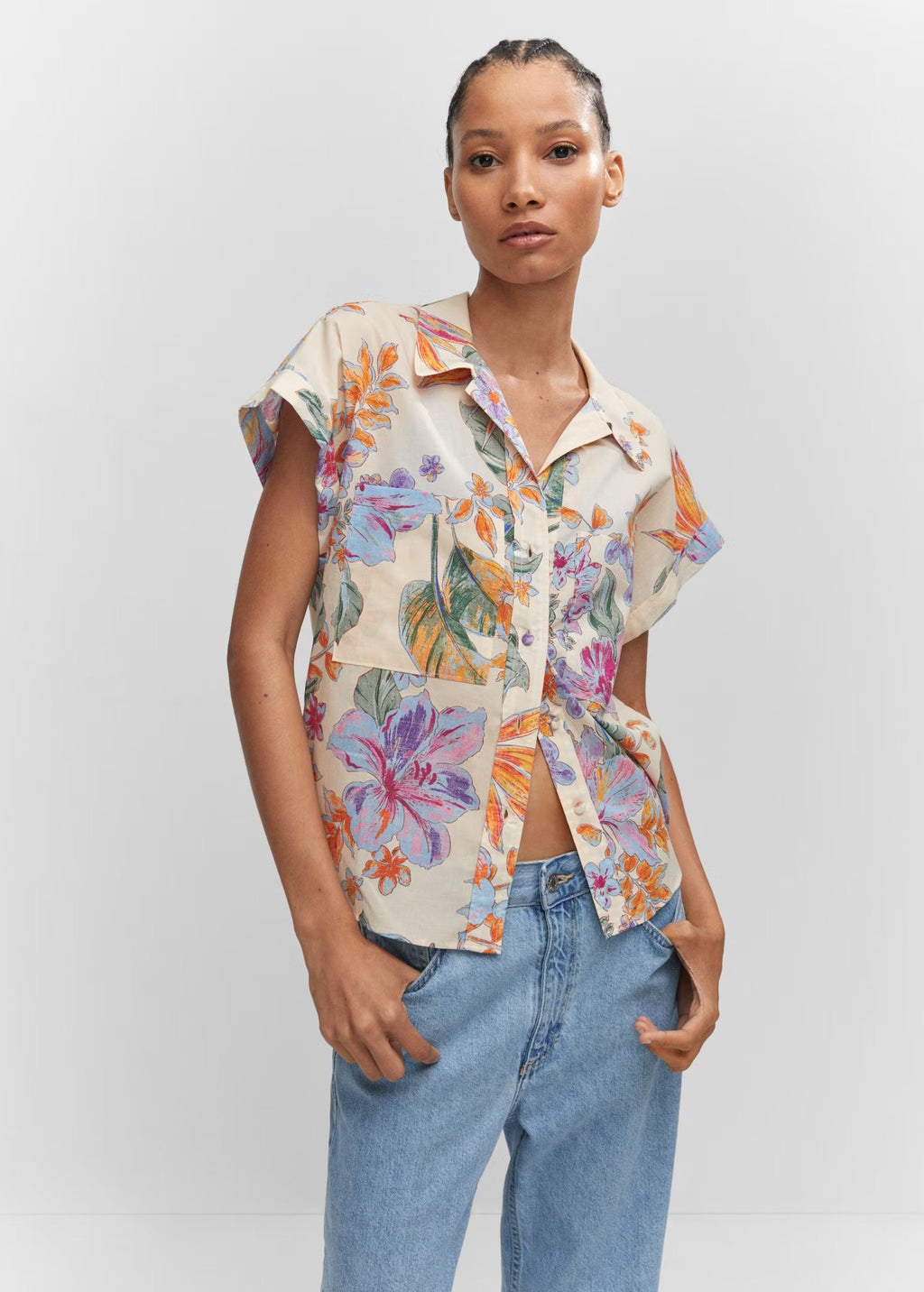 [B5] FLORAL SHIRT WITH POCKETS