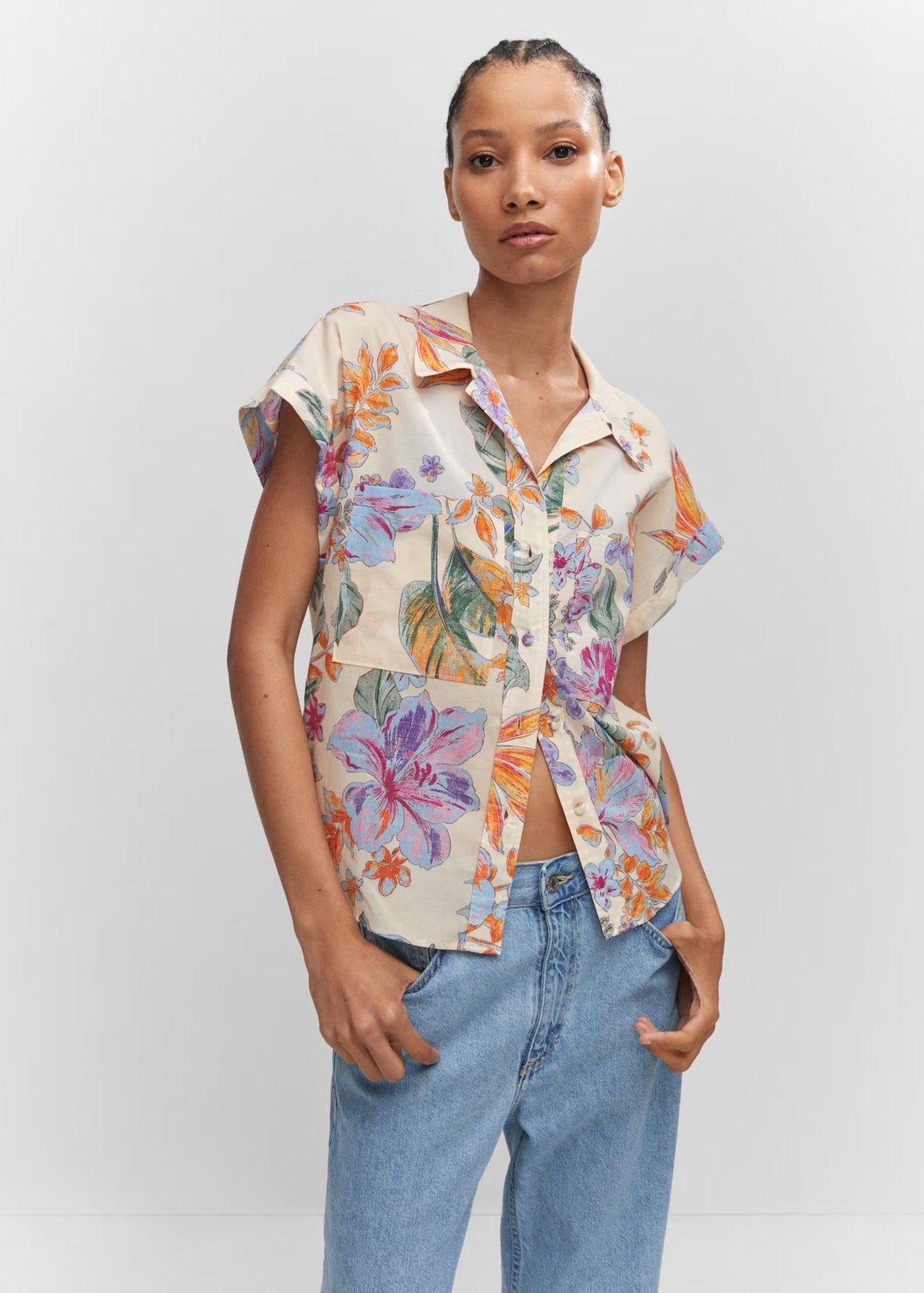 [B5] FLORAL SHIRT WITH POCKETS