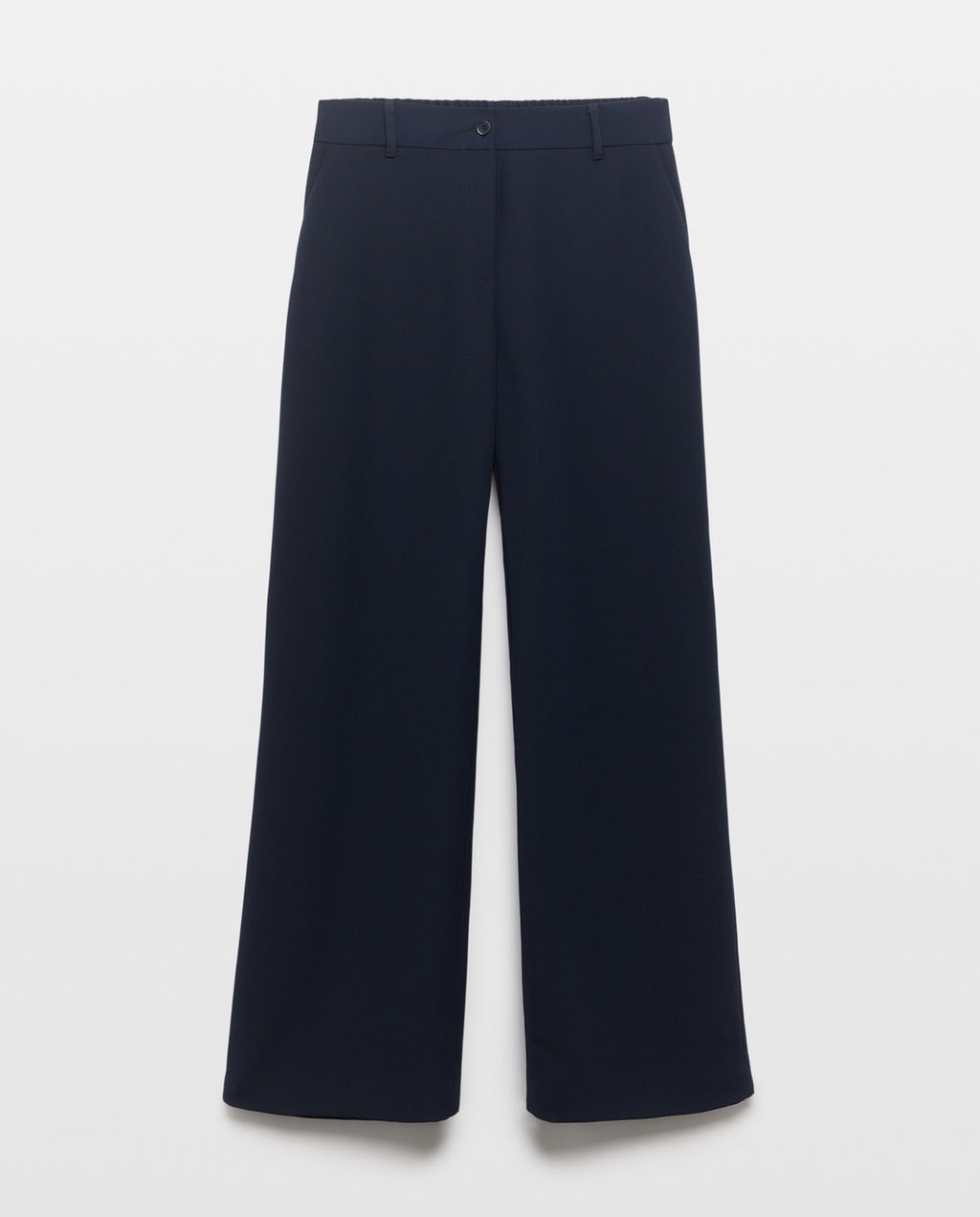 PANTALON UNI À JAMBES LARGES