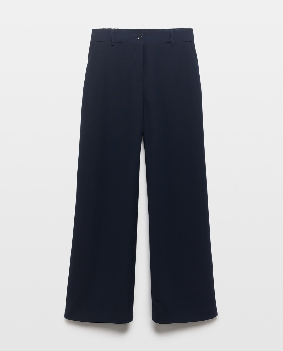 PANTALON UNI À JAMBES LARGES