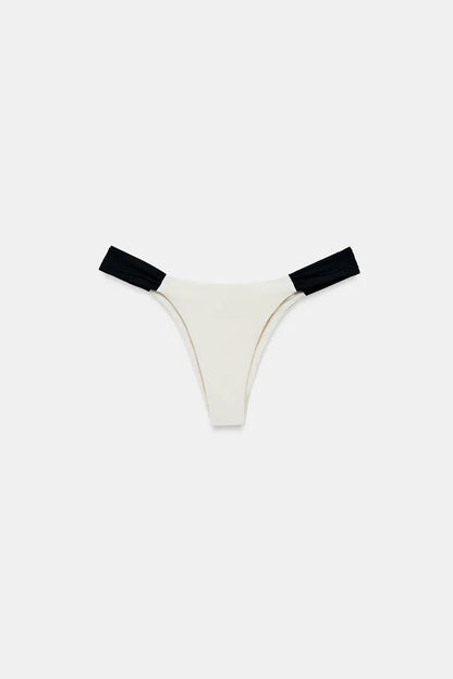 CONTRAST RUCHED BIKINI SET
