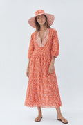 LIMITED EDITION RAMIE FLORAL KAFTAN DRESS & BUCKET HAT