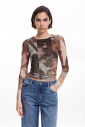 [E3] FLORAL PRINT T-SHIRT